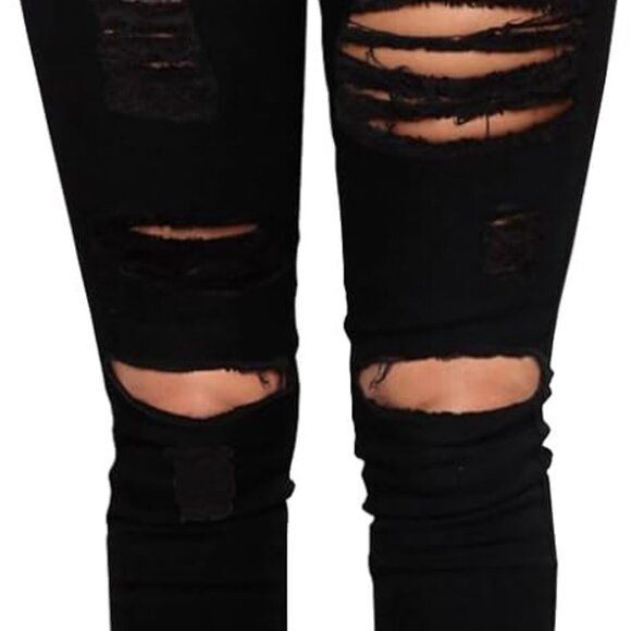Ripped Skinny Jeans for Women High Waisted Stretch Slim Fit Distressed Butt Lift - Picture 1 of 4